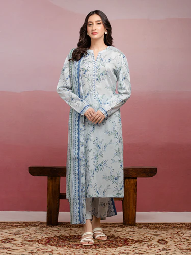 Rosewood Whisper Unstitched Lawn Ensemble