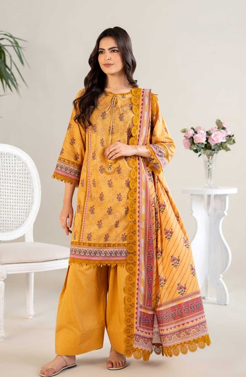 Saffron Bloom Unstitched Lawn Set